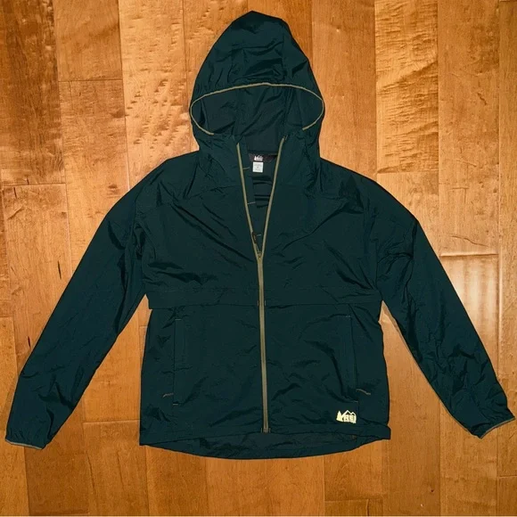 REI Co Op Flash Jacket Fjord Green Windbreaker Converts to Fanny Pack - Picture 2 of 13